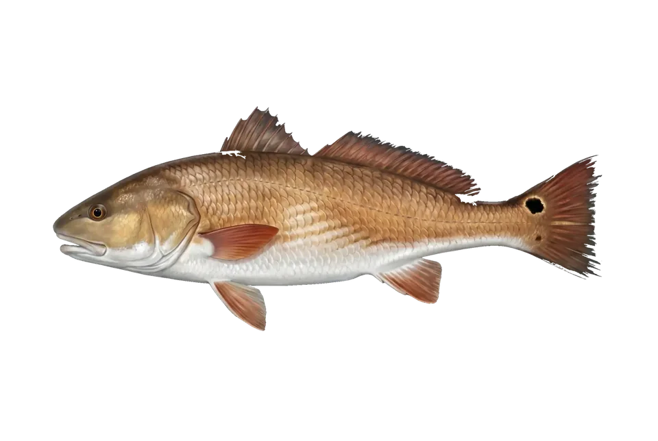 Illustration of a red drum
